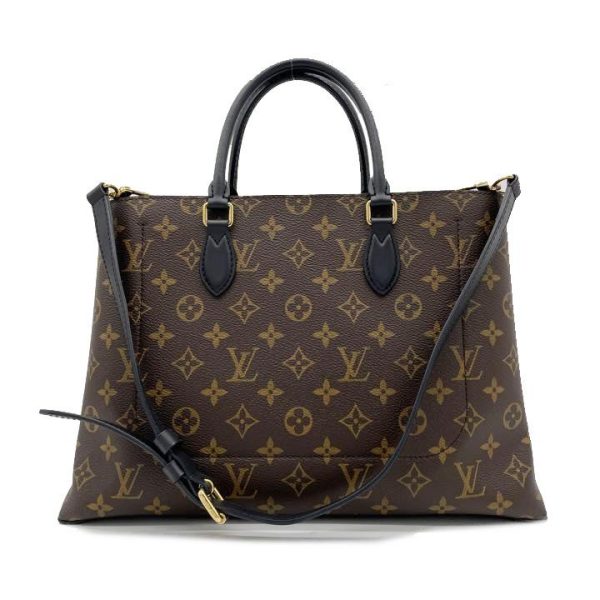 3 Louis Vuitton Flower Tote MM 2 Way Shoulder Bag Monogram Noir