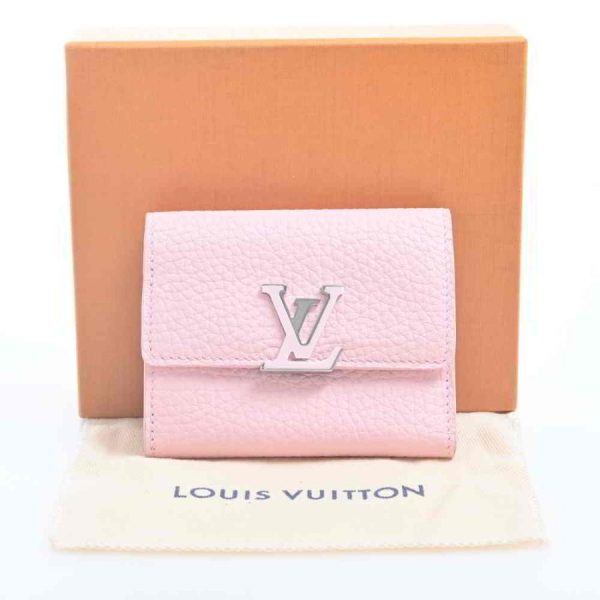 3 Louis Vuitton Taurillon Portefeuille Capucines Xs Tri fold Compact Wallet Pink Leather