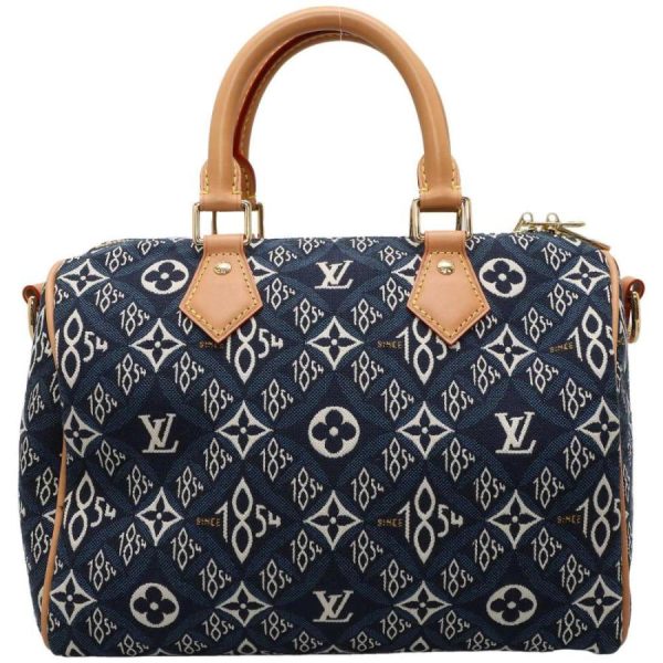 3 Louis Vuitton 2 Way Handbag Monogram Jacquard Speedy Bandouliere Blue