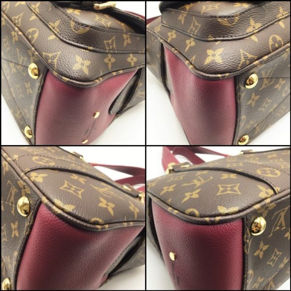 3 Louis Vuitton Manhattan Handbag Monogram Bordeaux Gold Hardware