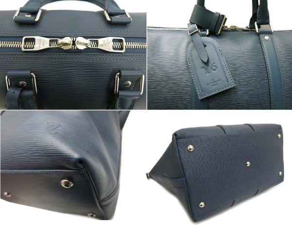 3 Louis Vuitton Hippopotamus Bandouliere Epi Leather Hand Bag Blue Marine