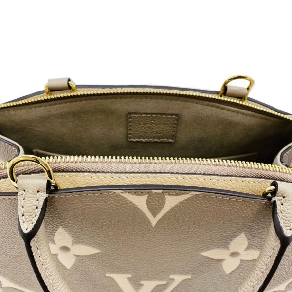 3 Louis Vuitton Petit Palais PM Handbag Shoulder Bag Monogram Implant Leather Tourtrell Creme Beige