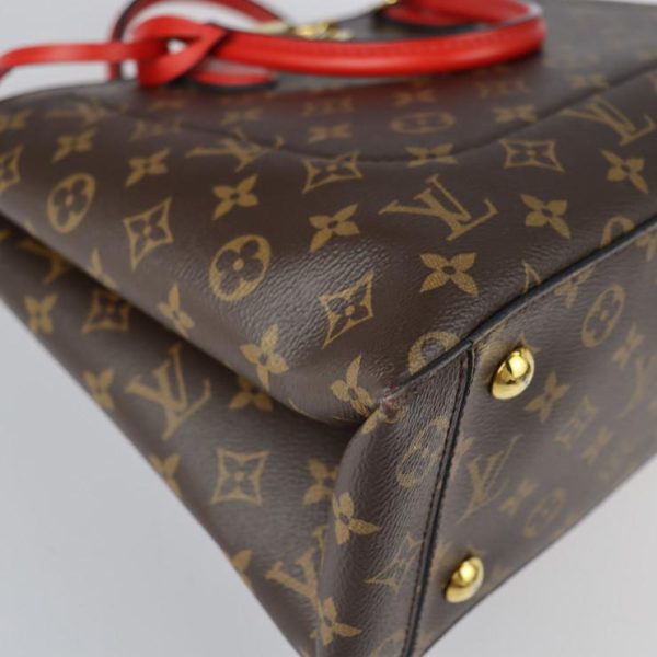 5 Louis Vuitton Flower Tote Monogram Handbag PVC Leather Brown Coquelico