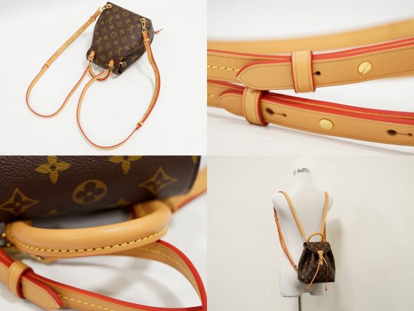 5 Louis Vuitton Montsouris BB Monogram Rucksack Backpack Brown