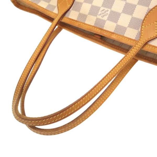 5 Louis Vuitton Damier Azur Neverfull PM Tote Bag White Gold