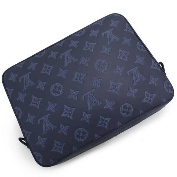 6 Louis Vuitton Duo Messenger Bag Diagonal Monogram Shadow Leather Navy Blue