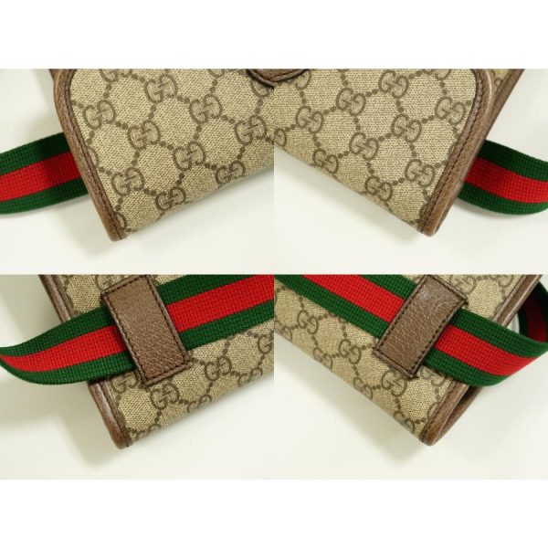 6 Gucci GG Supreme Body Bag Waist Pouch Waist Bag Beige