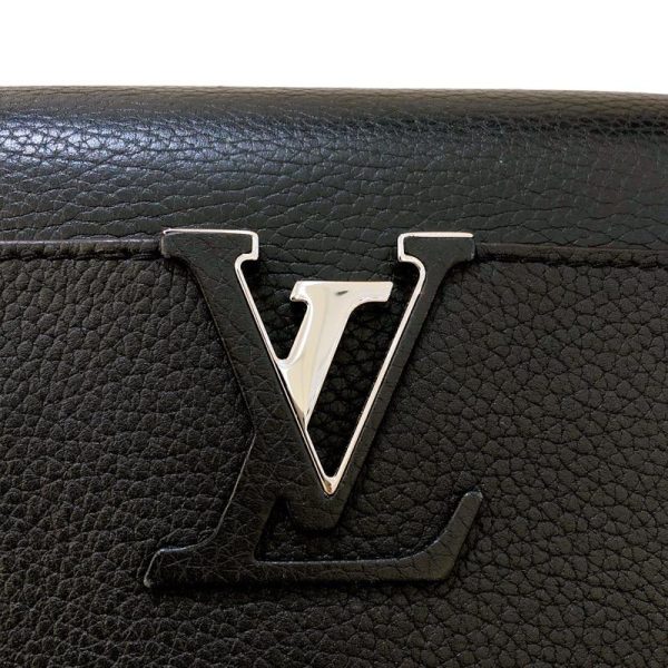 6 Louis Vuitton Capucines MM Handbag Taurillon Clemence Black Silver Hardware