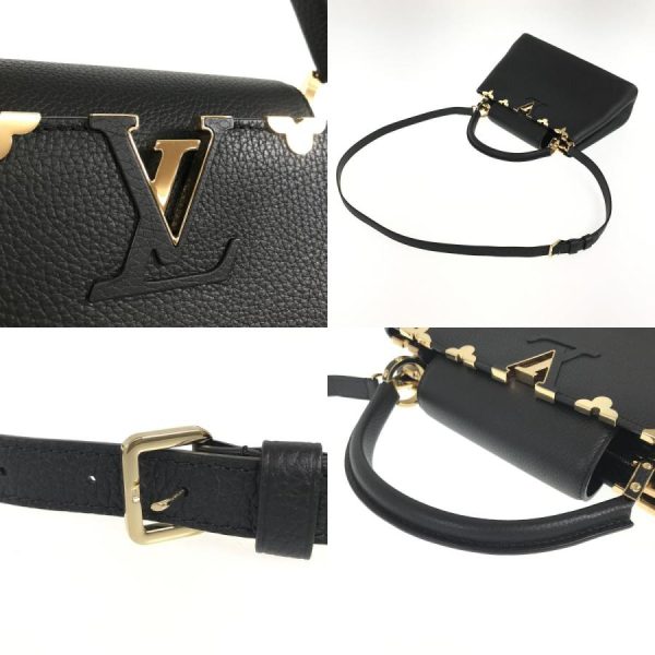 6 Louis Vuitton Capucines MM Handbag Leather Black