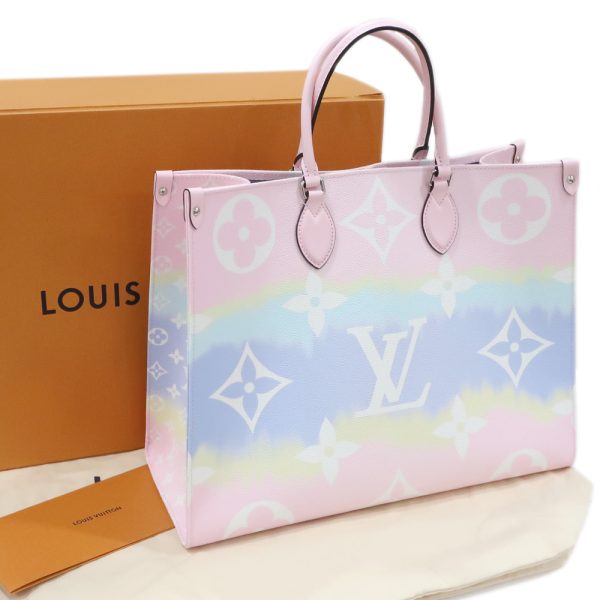 6 Louis Vuitton Escale On The Go GM 2 Way Bag Tote Bag Monogram Canvas Pastel