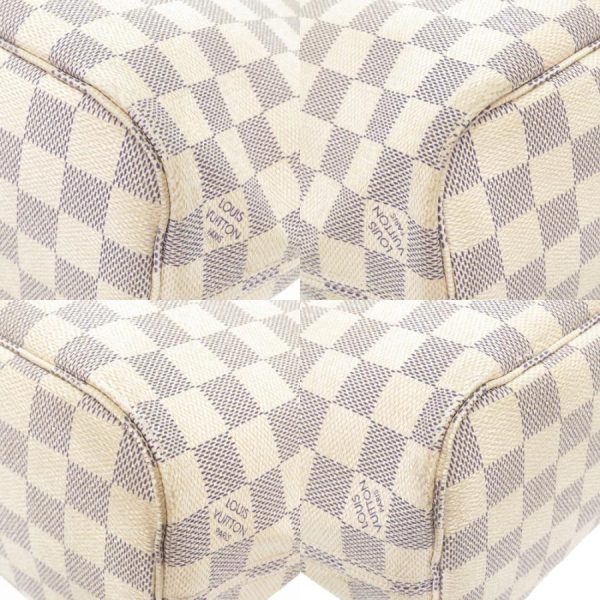 8 Louis Vuitton Damier Azur Neverfull PM Tote Bag White Gold