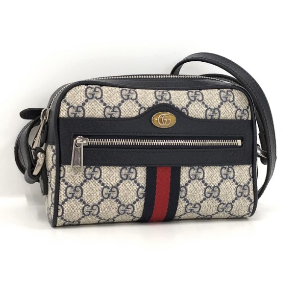 justbag01 Gucci Ophidia Shoulder Bag GG Supreme Sherry Line Leather Navy