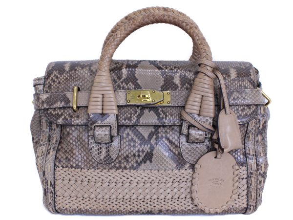 justbag01 Gucci Handbag Python Beige Brown Leather Cadena with Key