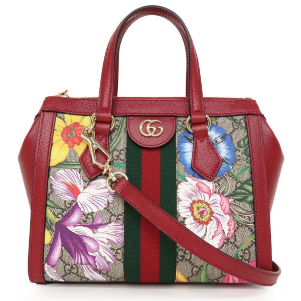 justbag01 Gucci GG Supreme Canvas Flora 2way Bag Shoulder Bag Red