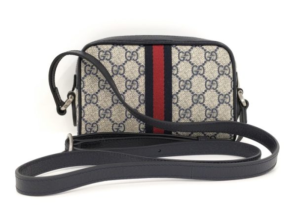 justbag02 Gucci Ophidia Shoulder Bag GG Supreme Sherry Line Leather Navy