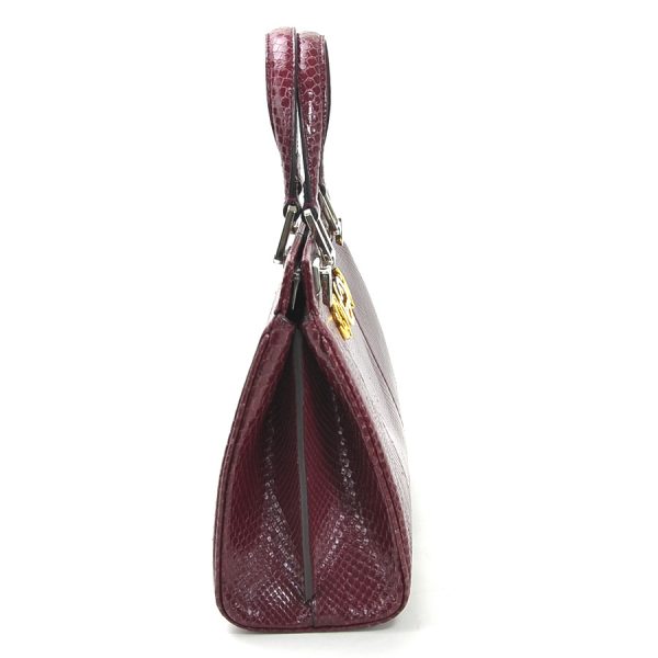 justbag02 Gucci Zumi Small Top Handle Handbag Shoulder Bag 2Way Bag Python Leather Wine Red