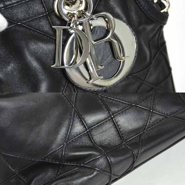 justbag04 Christian Dior Granville Line Cannage Black Lambskin Shoulder Bag