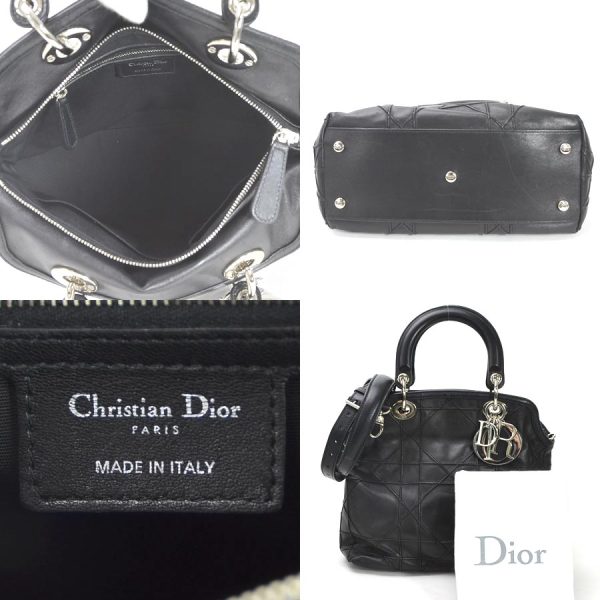 justbag05 Christian Dior Granville Line Cannage Black Lambskin Shoulder Bag