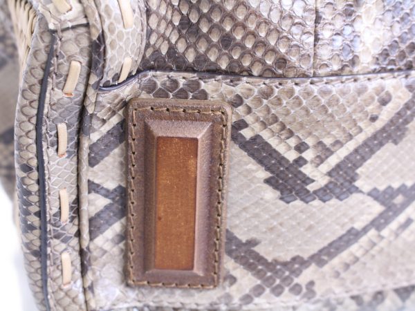 justbag07 Gucci Handbag Python Beige Brown Leather Cadena with Key