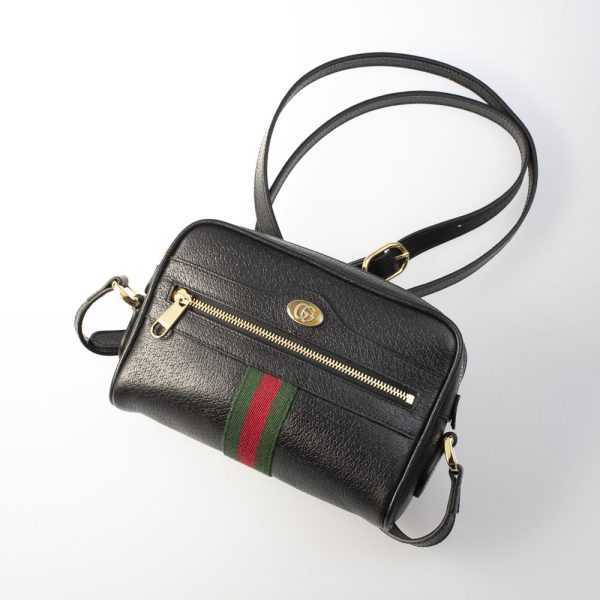 justbag1 Gucci Leather Mini Shoulder Bag OPHIDIA Black