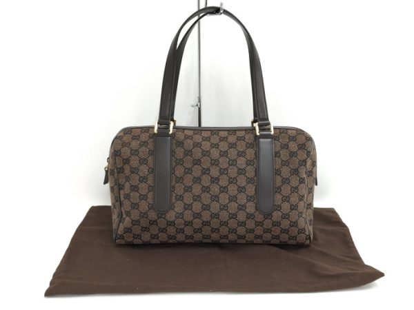 justbag10 Gucci GG Canvas Boston Handbag Shoulder Bag Canvas Brown