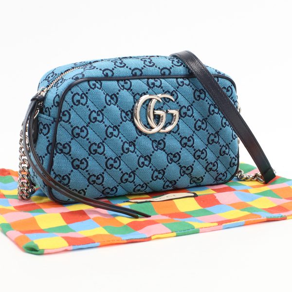 justbag12 Gucci GG Marmont Shoulder Bag Canvas Blue