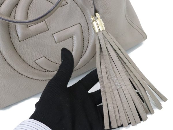 justbag17 Gucci Soho Handbag Tote bag Interlocking Tassel Fringe Greige Series