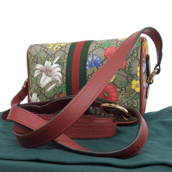 justbag2 Gucci Ophidia GG Flora Shoulder Bag Mini Bag Beige Red