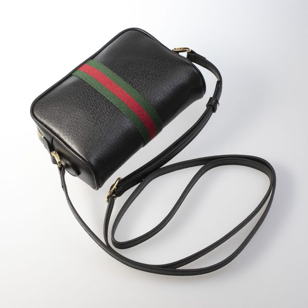 justbag2 Gucci Leather Mini Shoulder Bag OPHIDIA Black