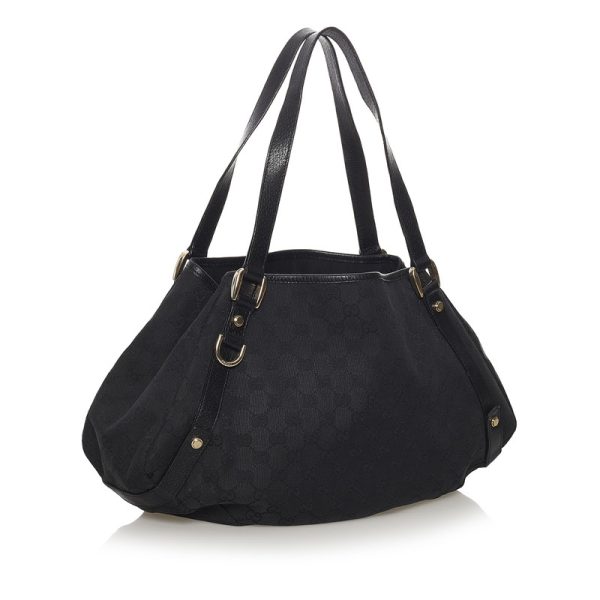 justbag2 Gucci GG Canvas Handbag Canvas Leather Black