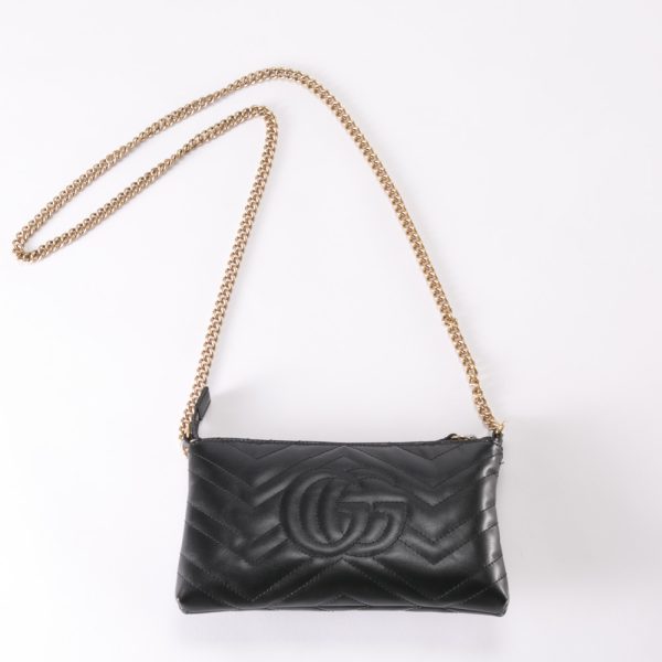 justbag2 Gucci Shoulder Bag GG MARMONT Chain Pouch Black