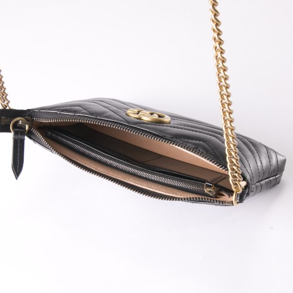 justbag5 Gucci Shoulder Bag GG MARMONT Chain Pouch Black