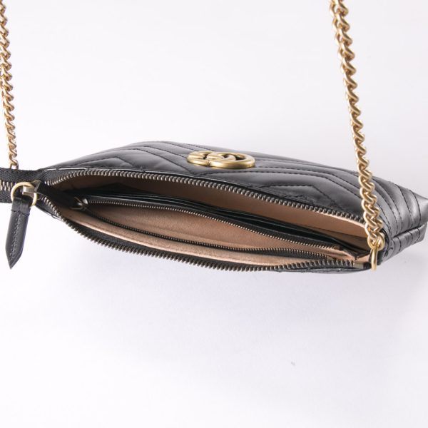 justbag6 Gucci Shoulder Bag GG MARMONT Chain Pouch Black