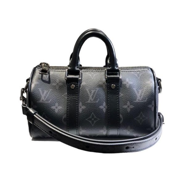 1 Louis Vuitton Keepall XS Monogram Eclipse Shoulder Bag Black