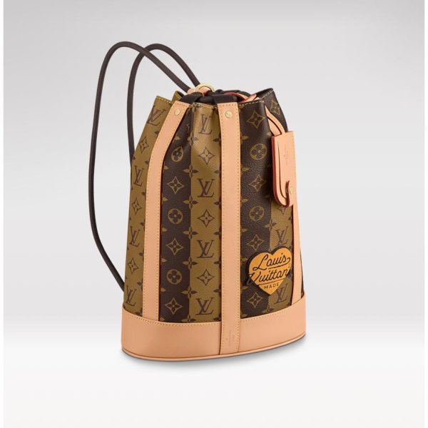 1 Louis Vuitton Waist Bag Waist Pouch Body Bag Monogram Stripe Canvas Leather