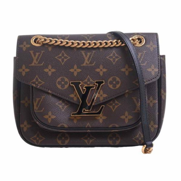 1 Louis Vuitton Monogram Passy Chain Shoulder Bag Brown