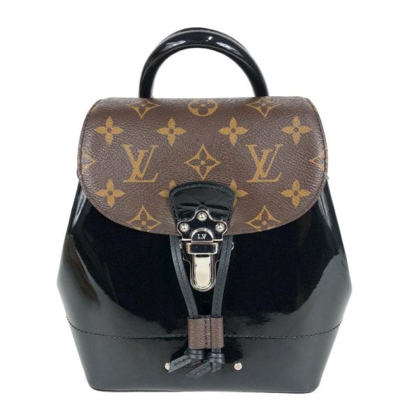 1 Louis Vuitton Backpack Daypack Monogram x Black Monogram Canvas Patent Leather