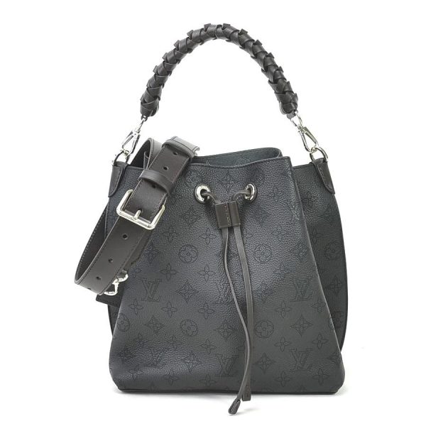 1 Louis Vuitton Mulia Mahina Leather Hobo Noir Black