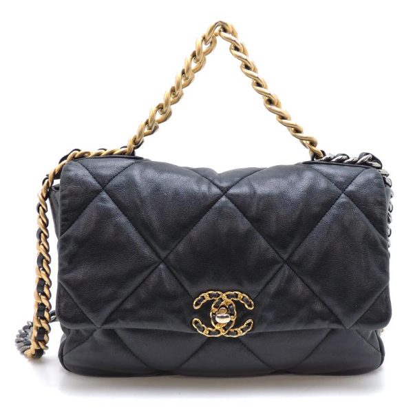 1 Chanel Large Handbag Lambskin Black