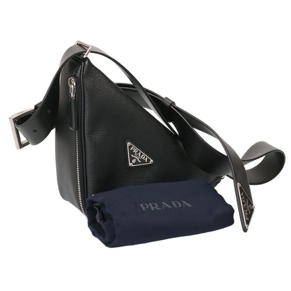 1 Prada Body Bag Shoulder Bag Pouch Clutch Bag Belt Bag Saffiano Leather Black