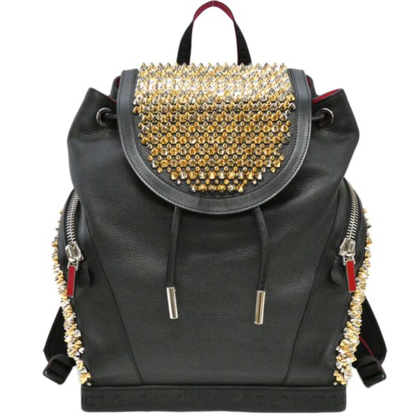 1 Christian Louboutin Explorer Funk 2 Way Backpack Calf Leather Black X Red