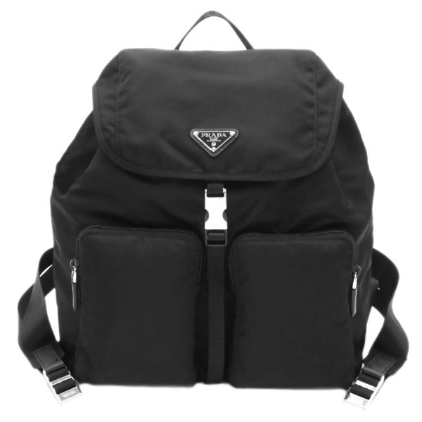 1 Prada Rucksack 2 Pocket Tessuto Nero Nero Nylon Black Outlet