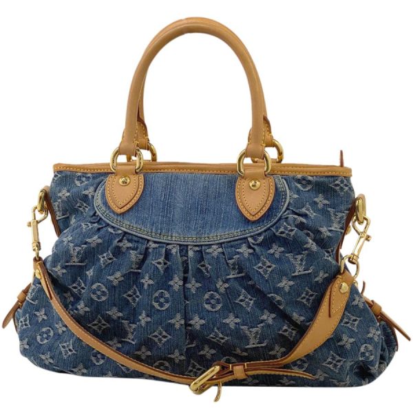 1 Louis Vuitton Neocavy MM Shoulder Bag Shoulder Indigo 2 Way Handbag Monogram Denim Blue