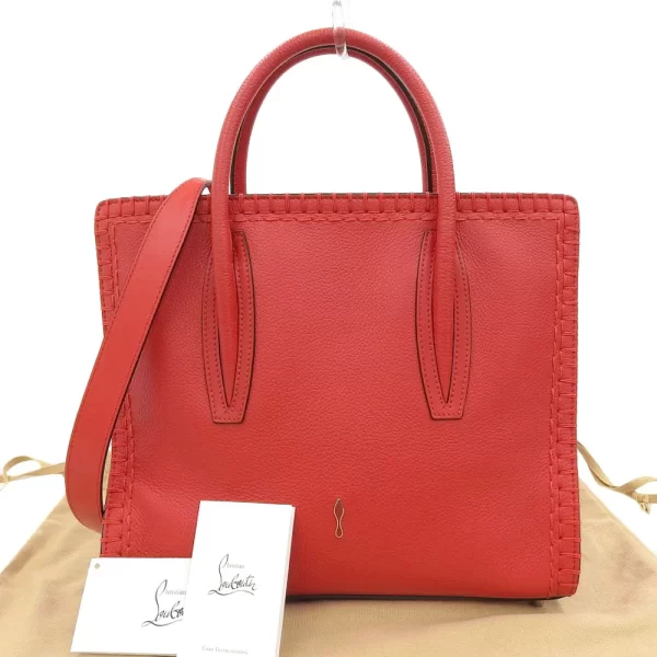 1 Christian Louboutin 2 Way Bag Leather Suede Rubber Red