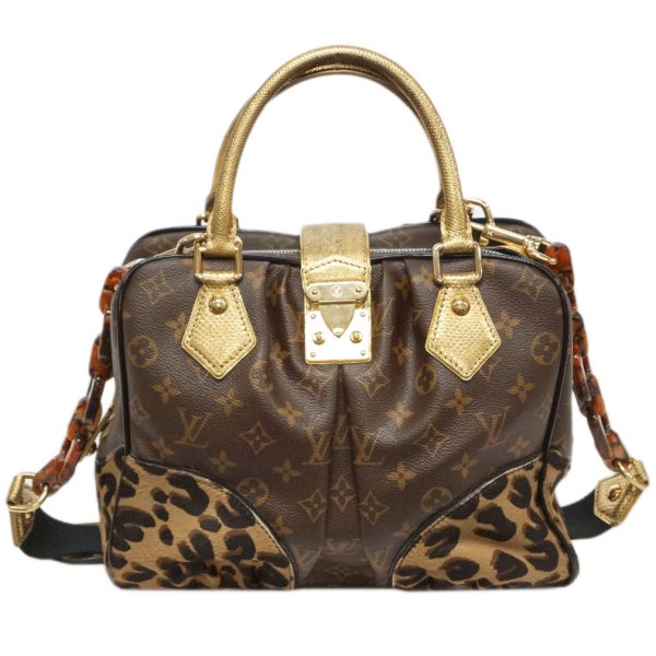 1 Louis Vuitton Monogram Leopard Adele Handbag Shoulder Brown X Gold