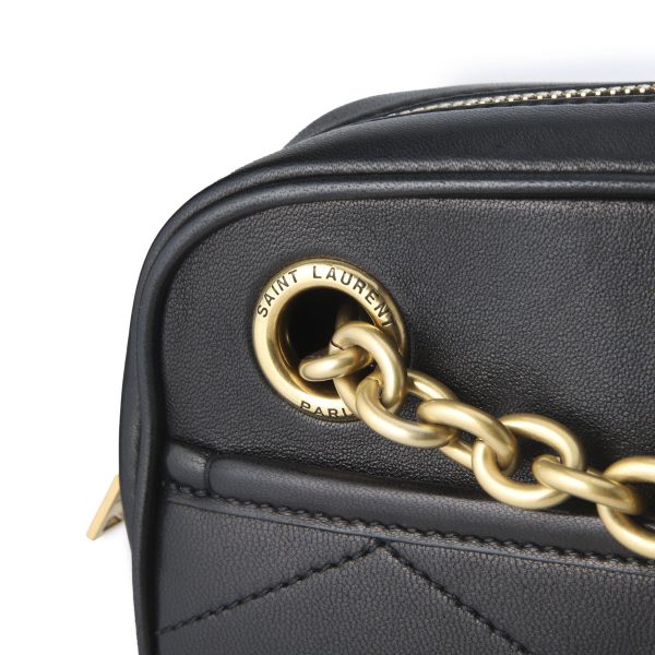 10 Saint Laurent Shoulder Bag Leather Black