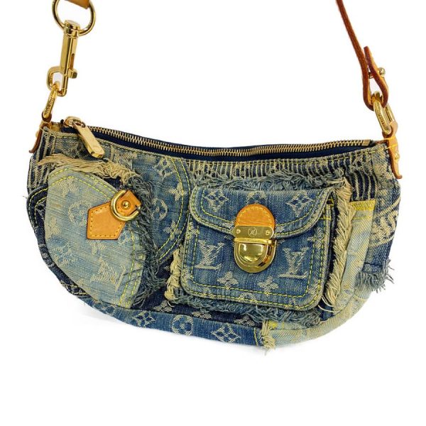 2 Louis Vuitton Monogram Denim Patchwork Pouchy Shoulder Bag