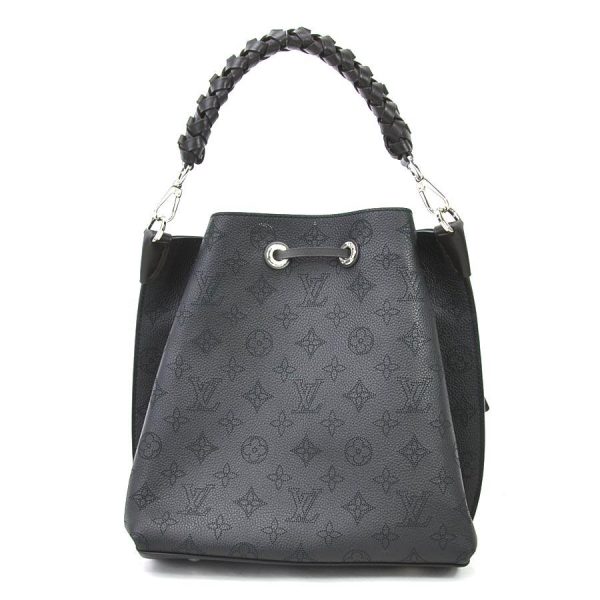 2 Louis Vuitton Mulia Mahina Leather Hobo Noir Black