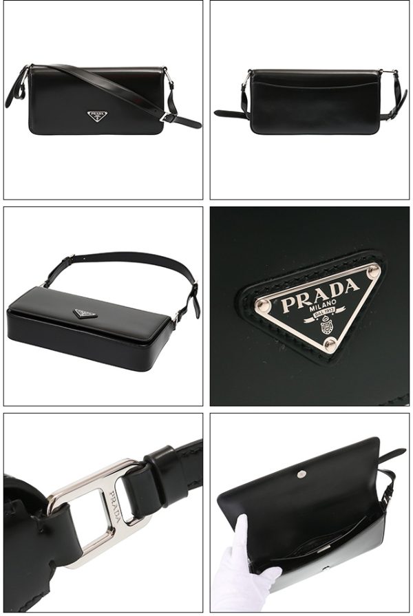 2 Prada Crossbody Chain Wallet Black