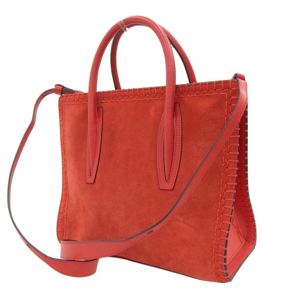 2 Christian Louboutin 2 Way Bag Leather Suede Rubber Red